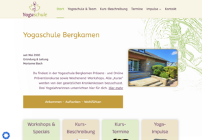 Screenshot der Partnerseite Yogaschule Bergkamen